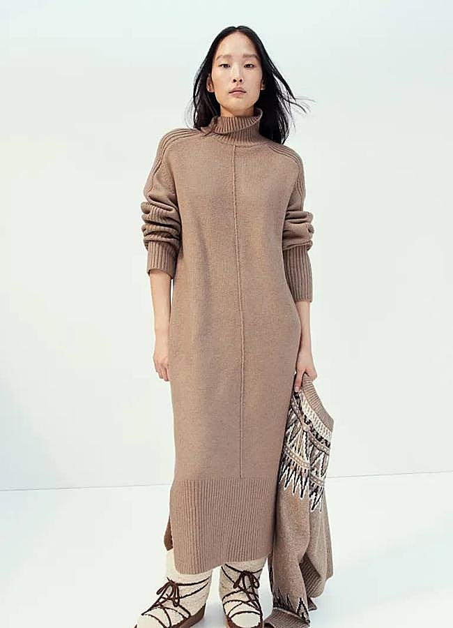 Imagen - Maxi vestido de punto con cuello alto