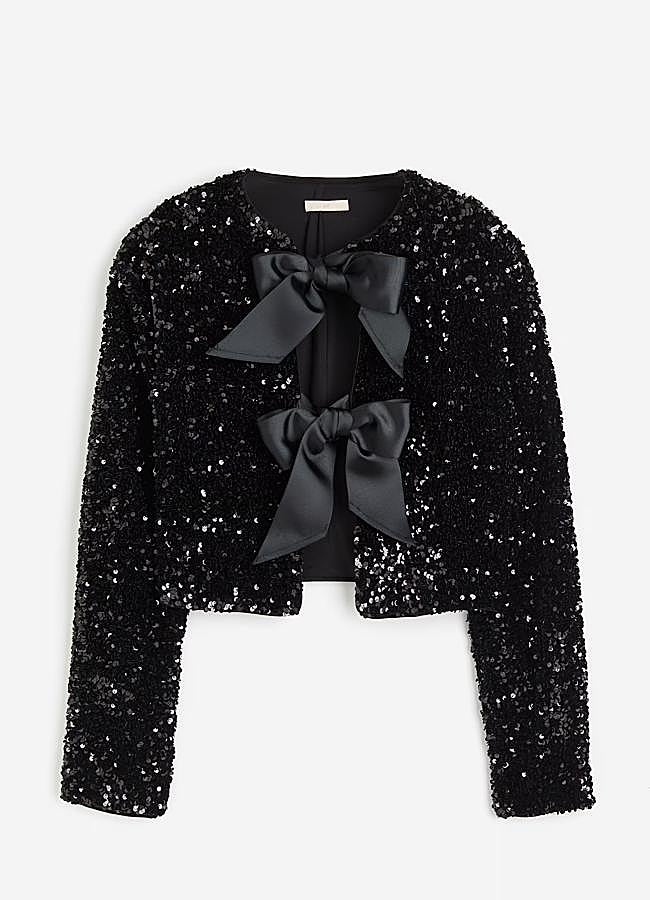 Imagen - Cárdigan de lentejuelas con lazos, 39,99 euros.