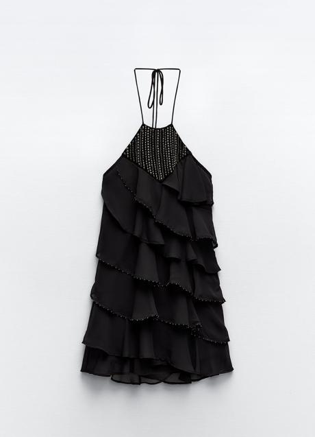 Imagen - Vestido negro con flecos de Zara (39,99 euros)