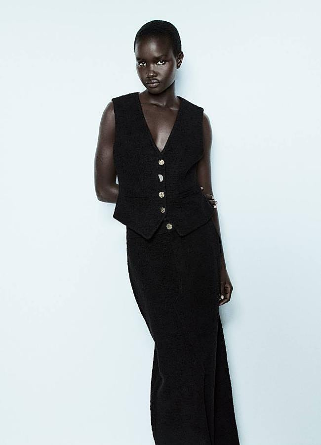 Imagen - Conjunto de tweed negro con falda