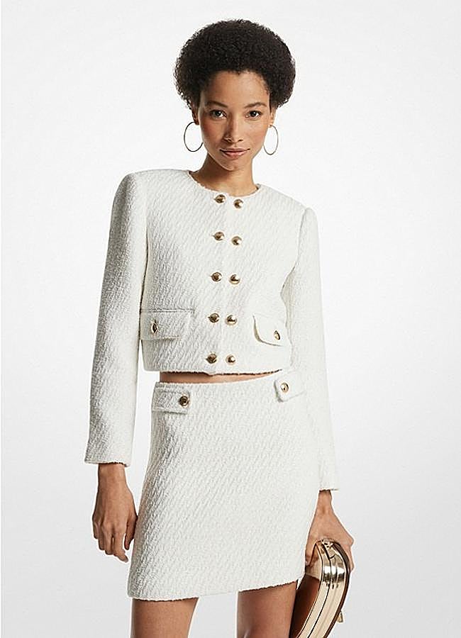 Imagen - Traje de tweed blanco de Michel Kors, chaqueta 295 euros y falda 255 euros.