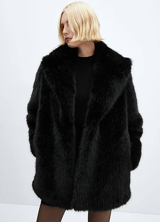 Imagen - Abrigo corto efecto pelo negro