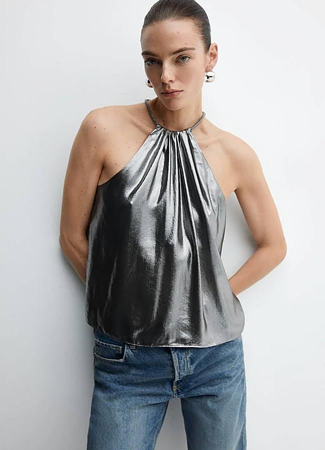 Imagen - Blusa halter metalizada