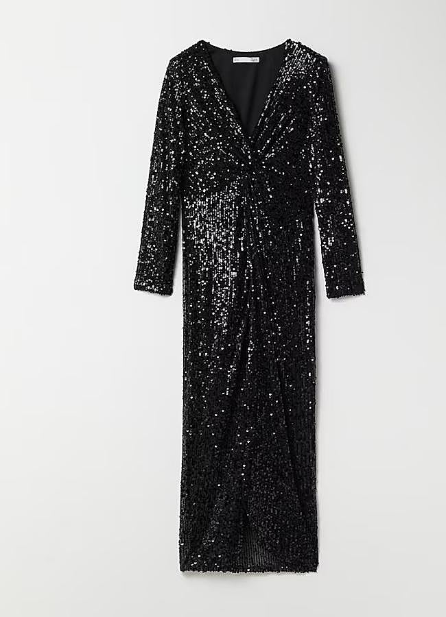 Imagen - Vestido midi de lentejuelas en color negro de Sfera. Foto: Sfera.