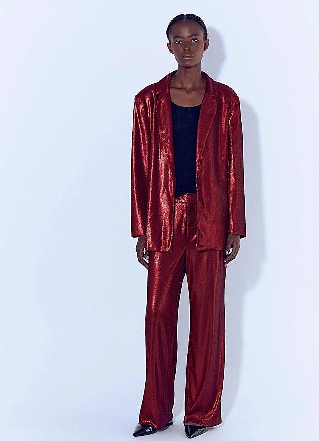 Imagen - Pantalones de lentejuelas rojos estilo traje