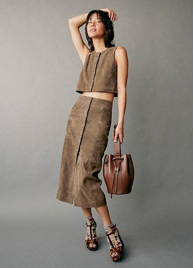 Imagen - Falda de ante tipo tubo