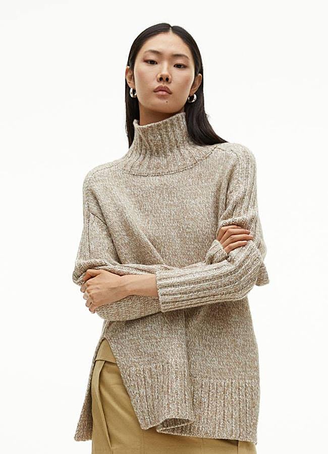 Imagen - Jersey oversize jaspeado con cuello alto