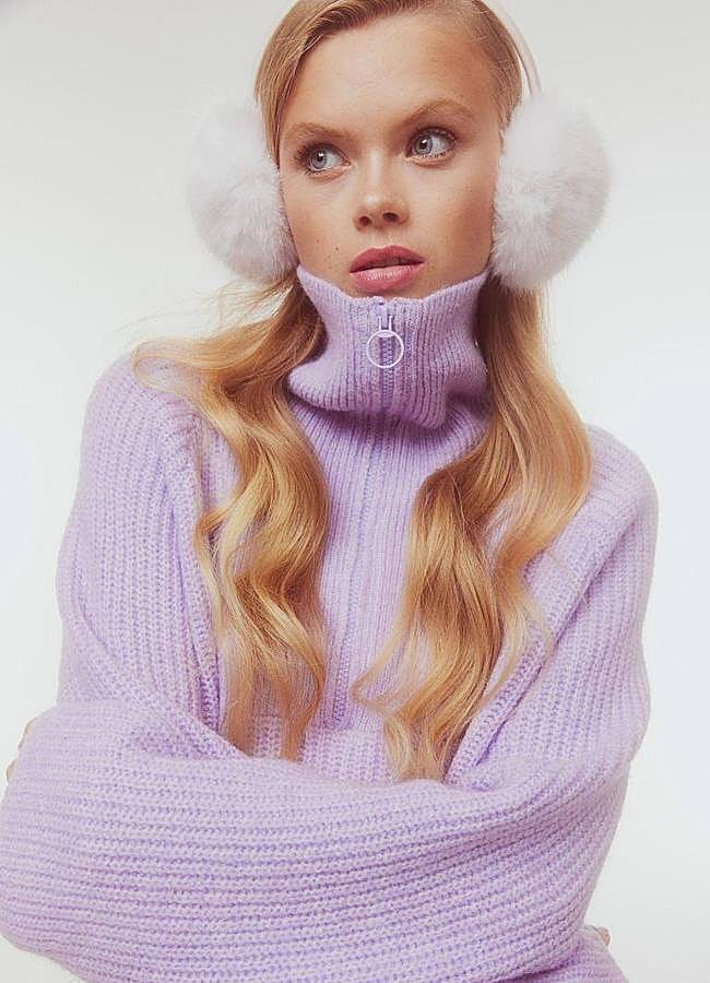 Imagen - Jersey oversize con cuello alto en tono pastel