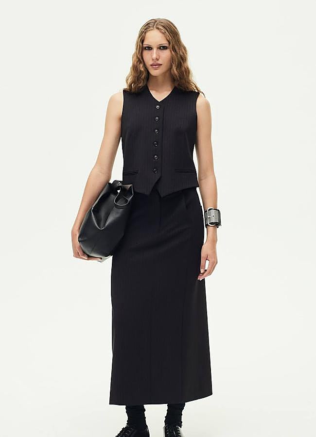 Imagen - Traje de raya diplomática con falda lápiz