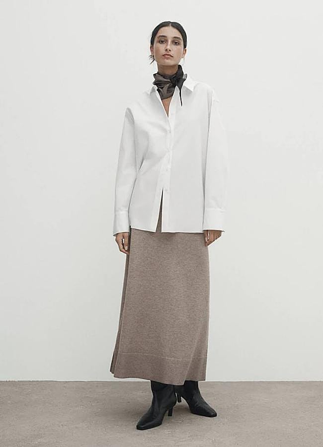 Imagen - Falda de punto midi tipo capa