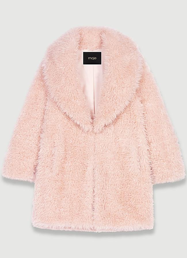Imagen - Abrigo peluche rosa, de Maje.