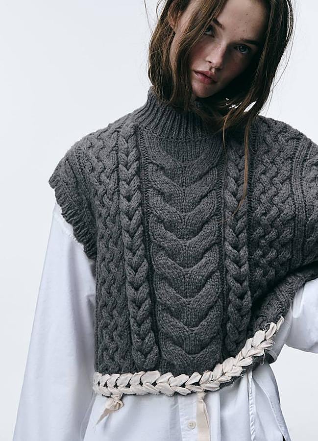 Imagen - Chaleco de punto con bajo a contraste