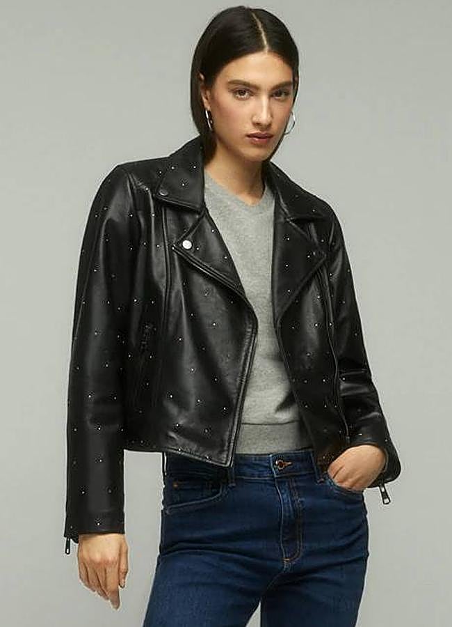Imagen - Chaqueta biker motera con tachas