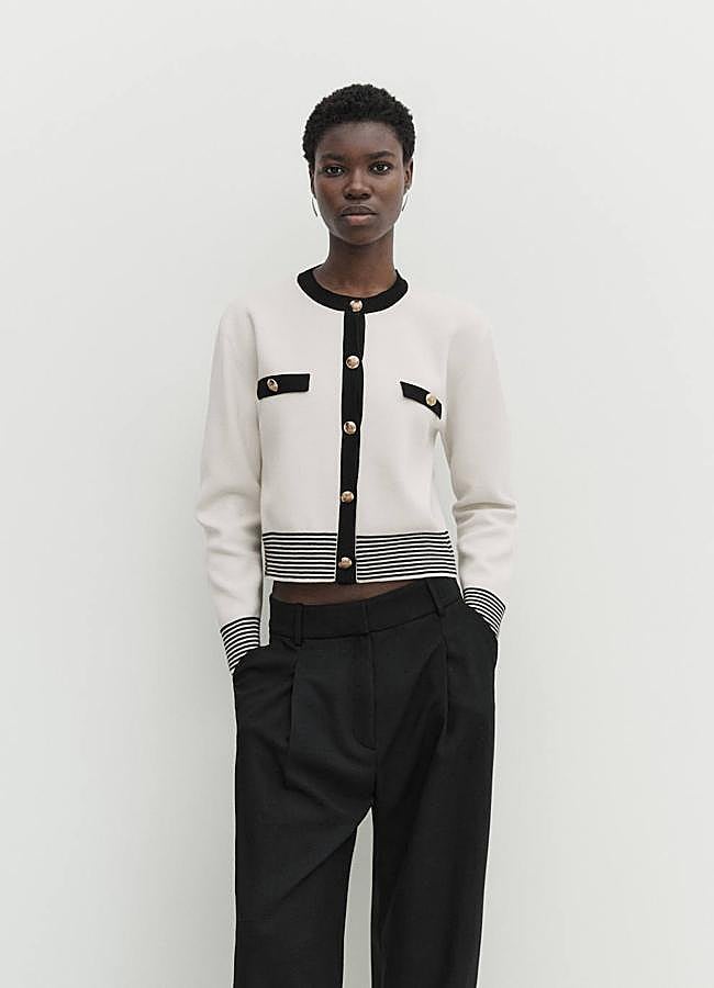 Imagen - Chaqueta de punto estilo lujo silencioso con vivos