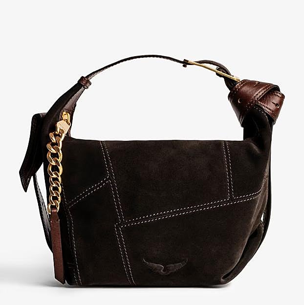 Bolso de ante cadena dorada de Zadig and Voltaire 