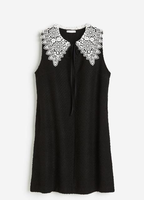Imagen - Vestido negro con cuello de encaje de H&M (39,99 euros)