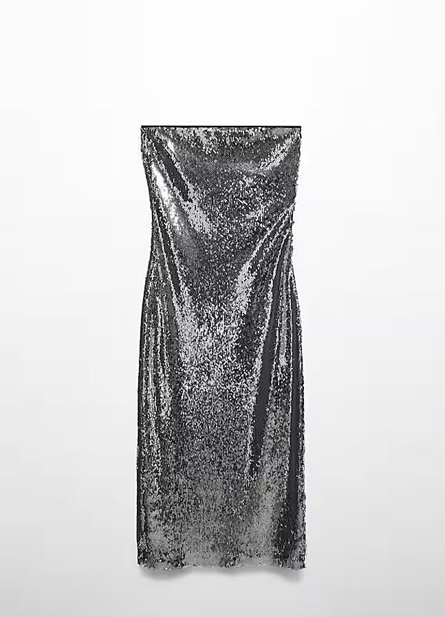 Imagen - Vestido de lentejuelas plata (45,99 euros) / MANGO
