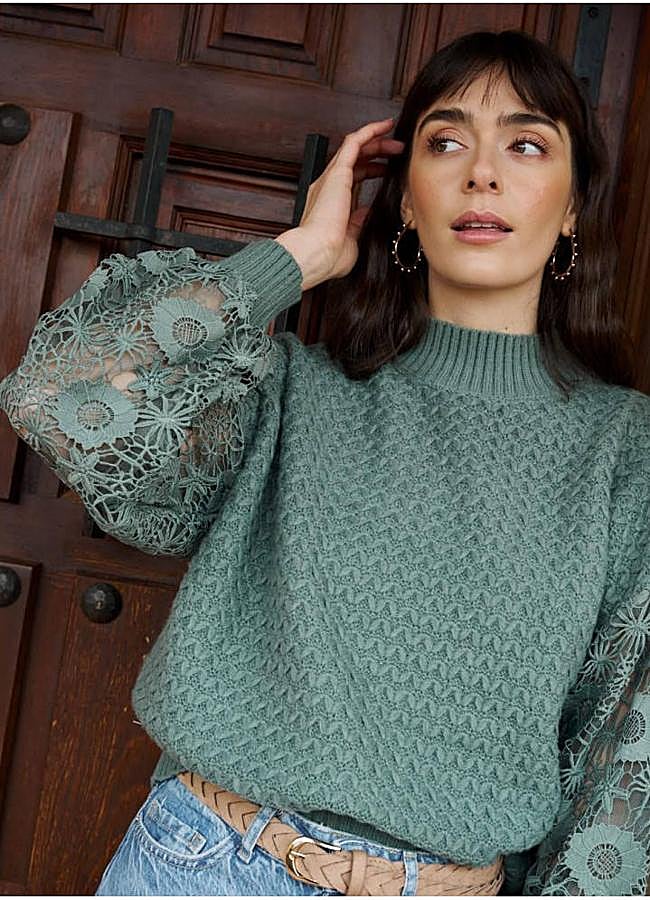 Imagen - Jersey con mangas de encaje