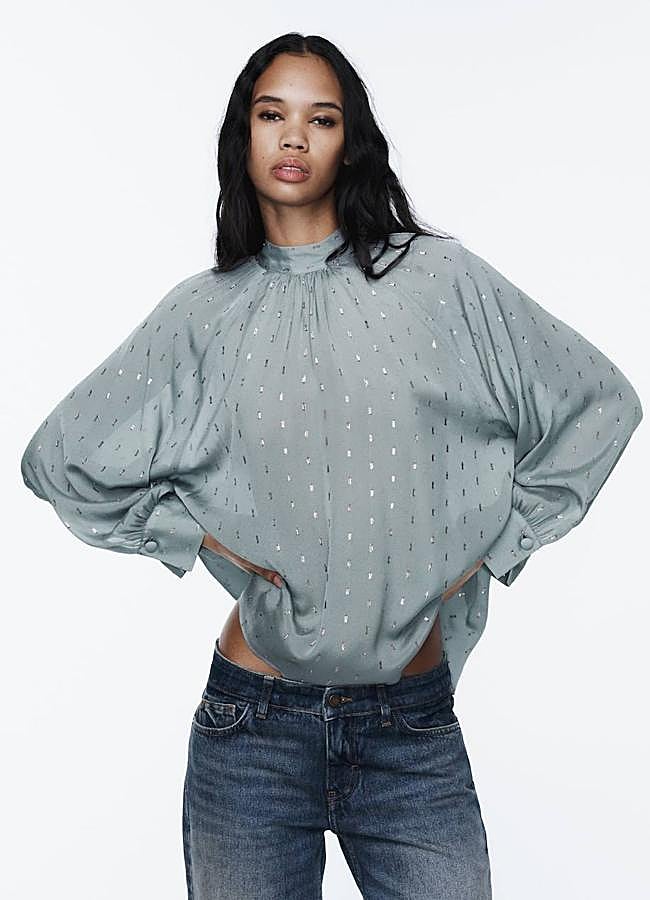 Imagen - Camisa bordada con mangas muerciélago