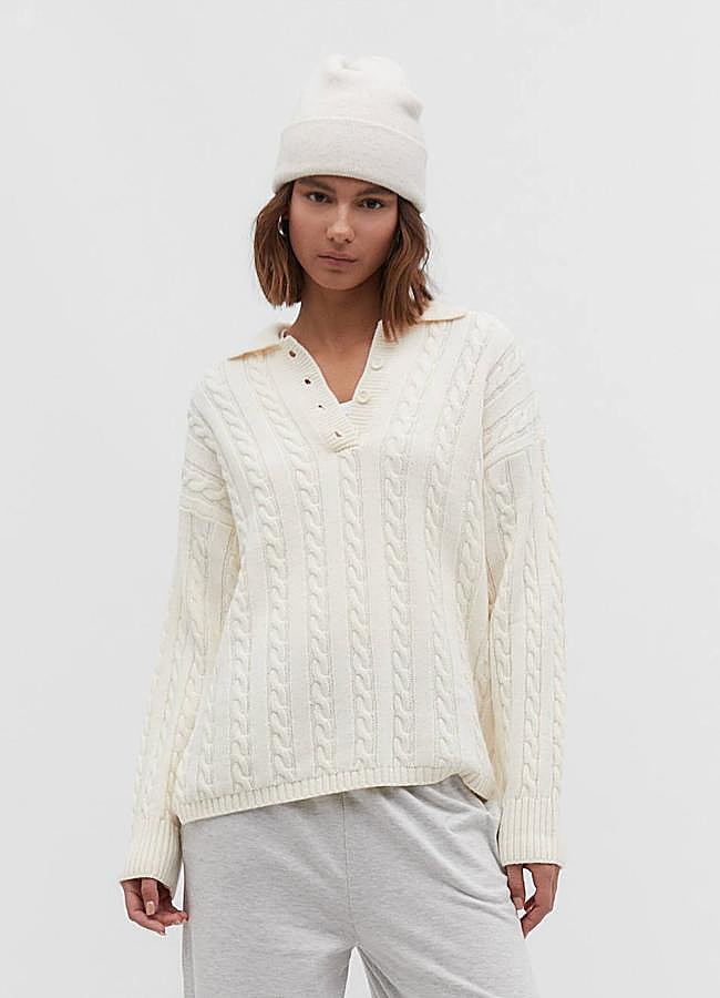 Imagen - Jersey trenzado con cuello polo