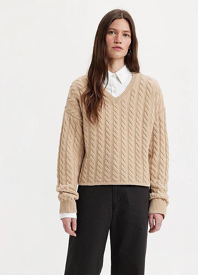 Imagen - Jerssey de punto trenzado con diseño relajado