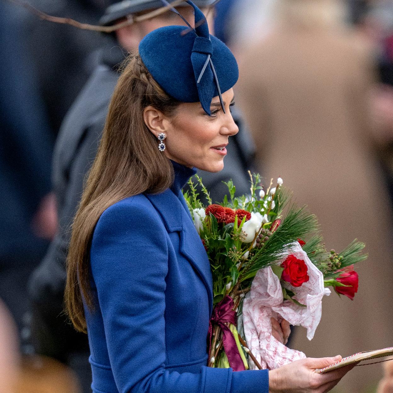 Kate Middleton durante la misa de Navidad.