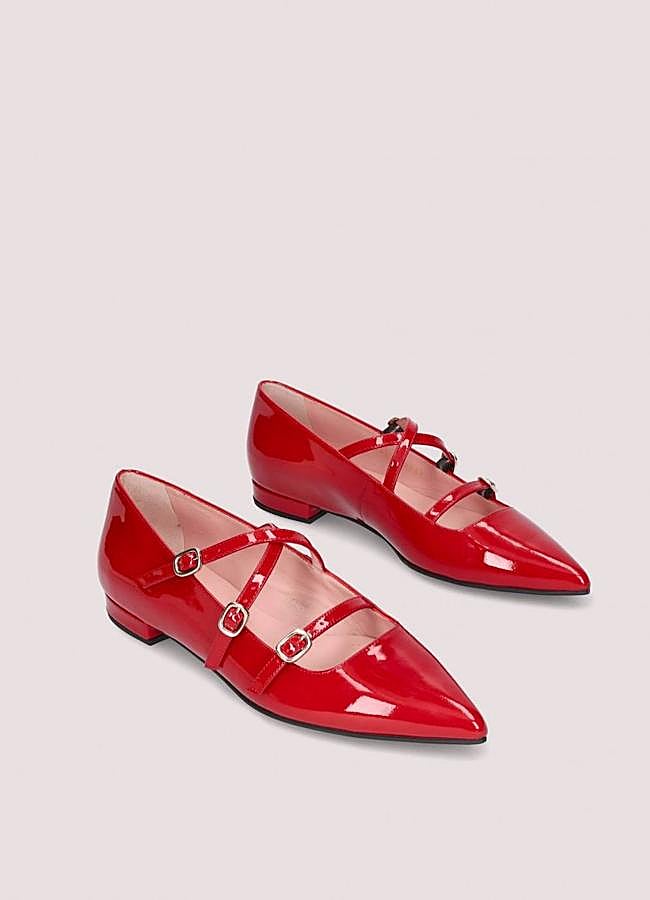 Imagen - Bailarinas mary jane en charol rojo