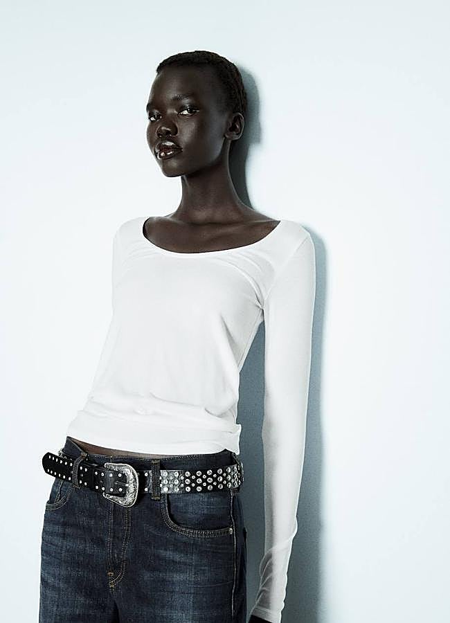 Imagen - Camiseta de manga larga fina con escote redondo