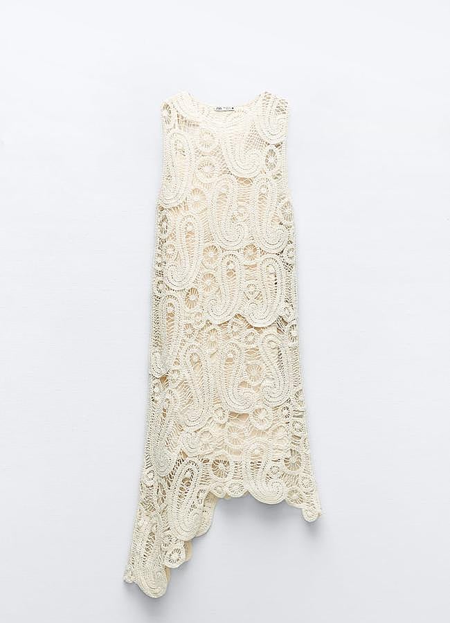 Imagen - Vestido de crochet midi de Zara.