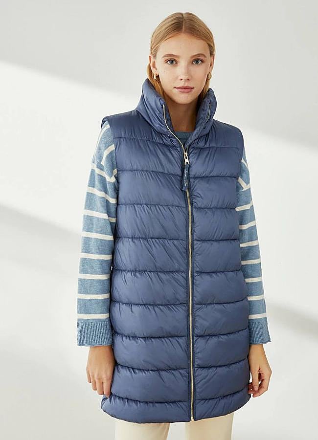 Imagen - Chaleco largo acolchado con cuello chimenea