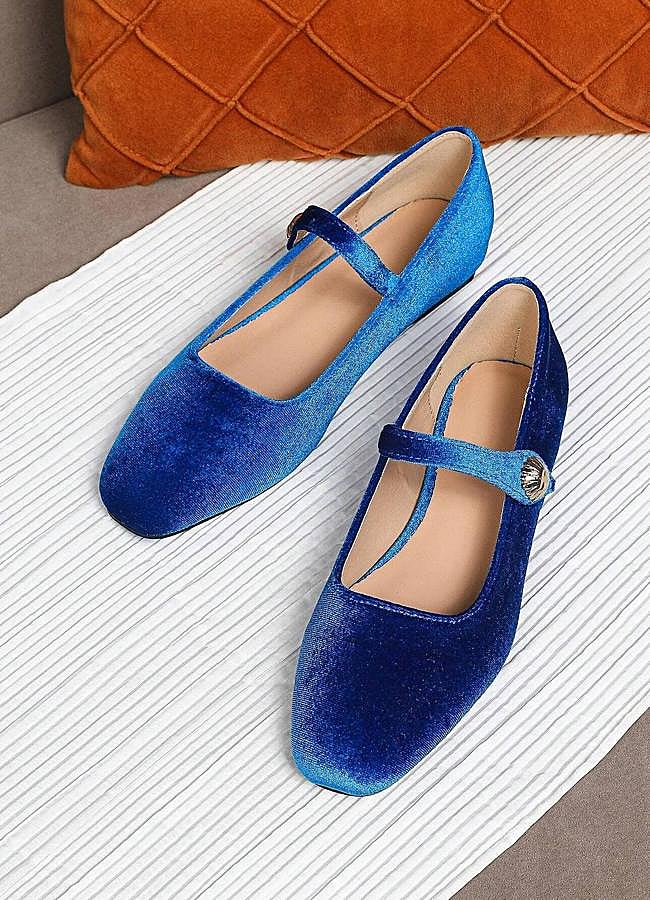 Imagen - Merceditas de terciopelo azul