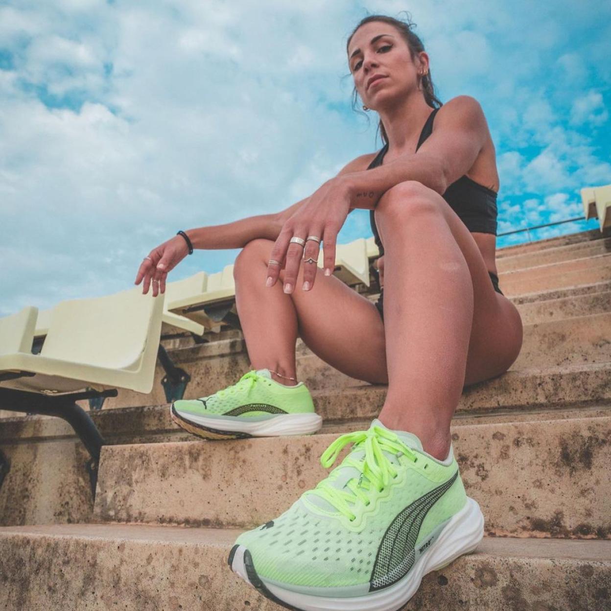 La atleta Maribel Pérez posando para la firma deportiva Puma. 