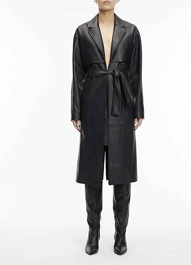 Imagen - Gabardina de piel con cinturón