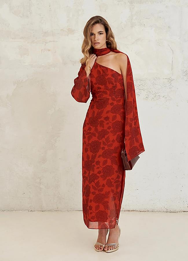 Imagen - Vestido con estampado floral en rojo de Lady Pipa.