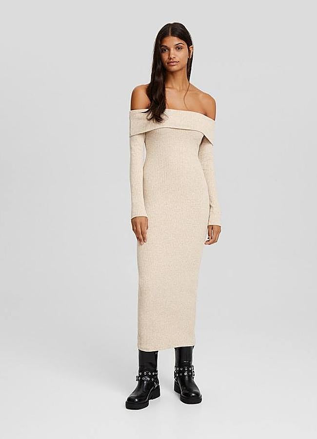 Imagen - Vestido de punto con escote bardot