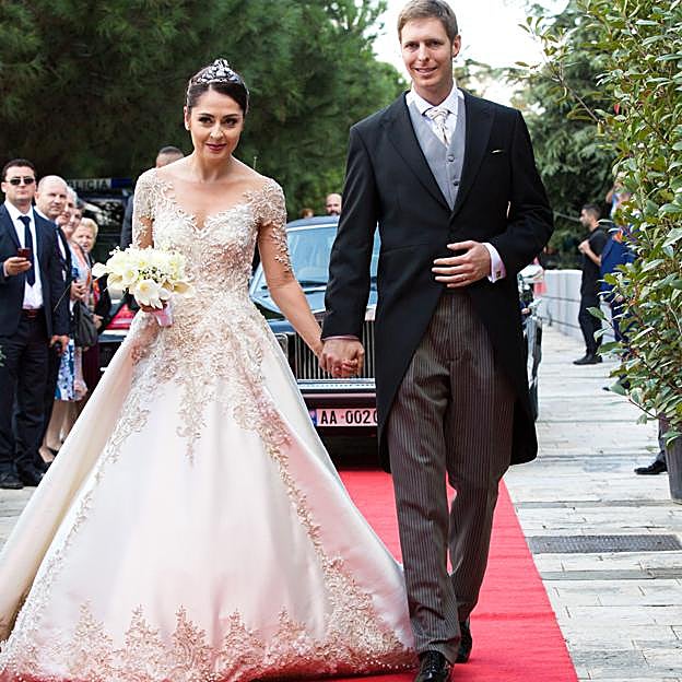 Leka II de Albania y Elia Zaharia, el día de su boda. 