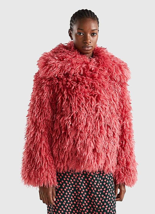 Imagen - Abrigo rosa efecto pelo de Benetton