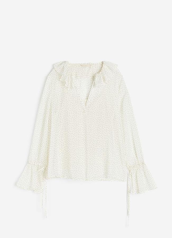 Imagen - Blusa con volantes con estampado de lunares de H&M.
