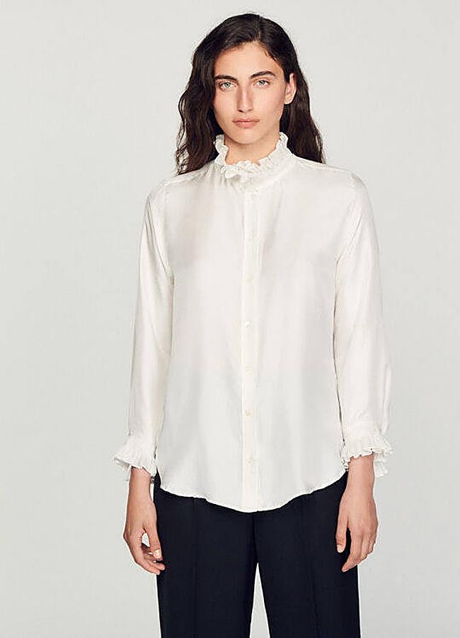 Imagen - Camisa de seda con detalles de volantes