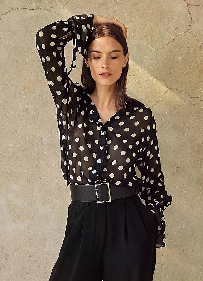 Imagen - Camisa de seda con estampado de lunares