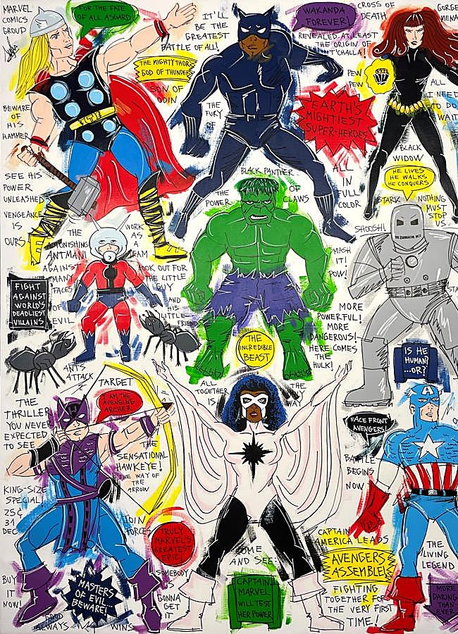 Imagen - Ilustración de Sol Felpeto, sobre Marvel, para Lucha de Gigantes.