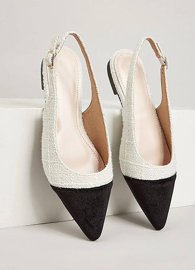 Imagen - Bailarinas de tweed con punta a contraste