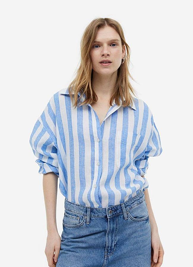 Imagen - Camisa de rayas confeccionada en tejido de lino