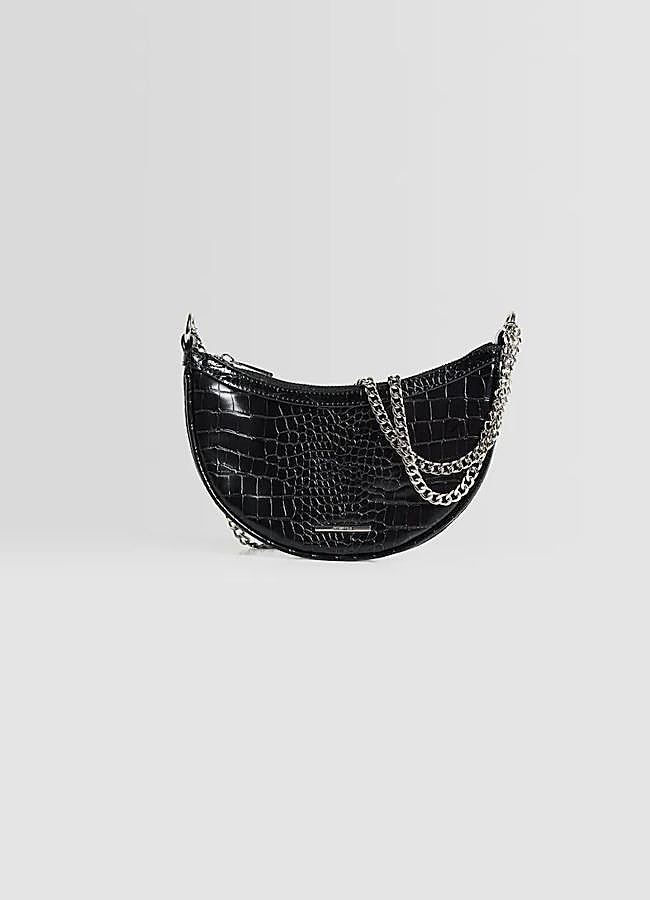 Imagen - Bolso efecto cocodrilo con asas metálicas de Bershka.