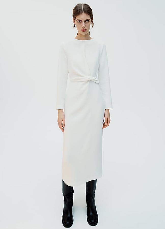 Imagen - Vestido midi crepé con nudo de Zara, 39,99€