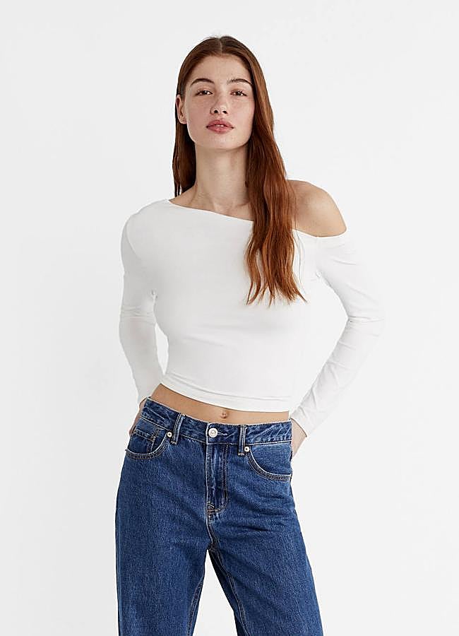 Imagen - Camiseta de manga larga con escote asimétrico