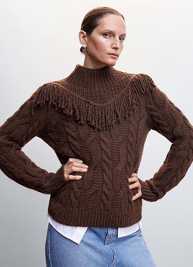 Imagen - Jersey de punto con flecos de Mango Outlet.