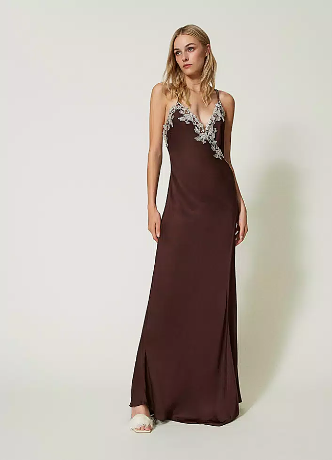 Imagen - Vestido marrón lencero de Twinset 
