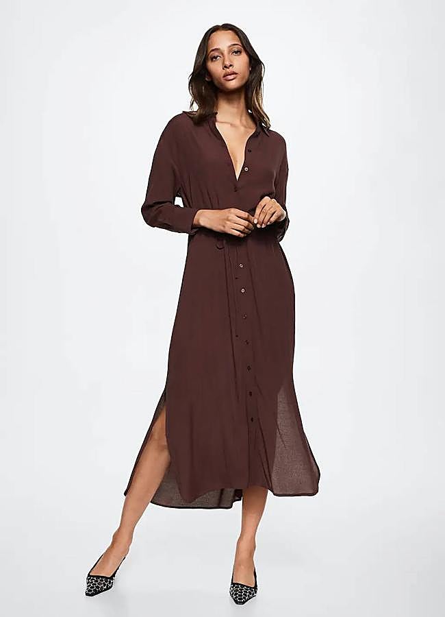 Imagen - Vestido camisero en tejido fluido