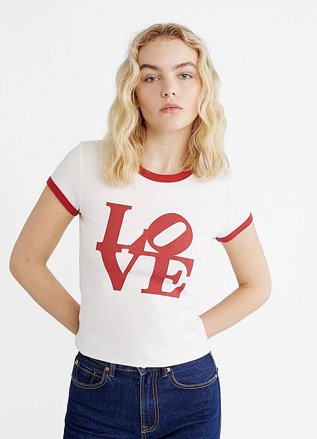 Imagen - Camiseta con estampado y vivos a contraste